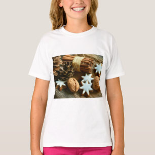 Camiseta Palos de canela y estrellas navidades