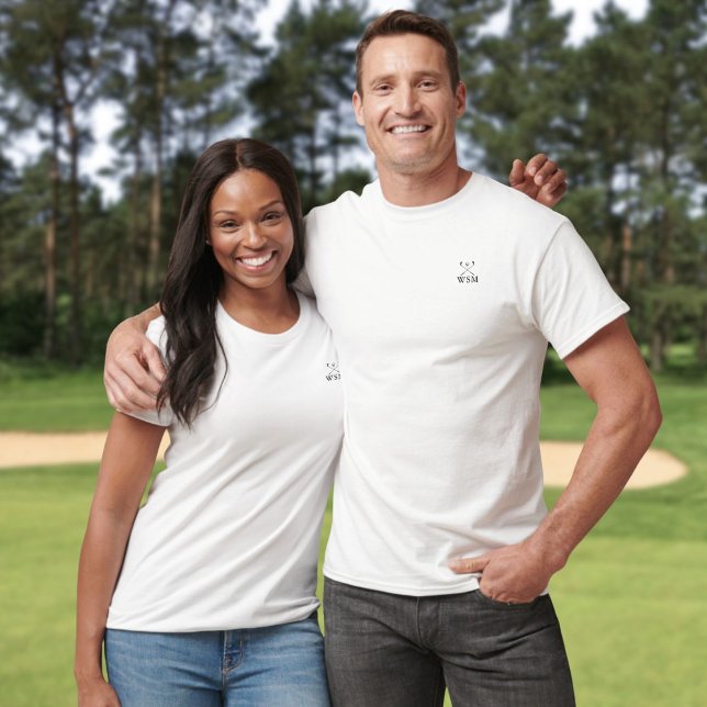 Camiseta Palos de Golf Clásicos Personalizados con Monogram (Classic Personalized Monogram Golf Clubs T-Shirt)