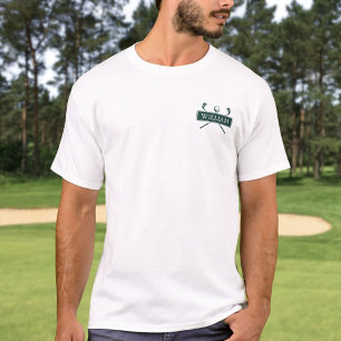 Camiseta Palos de Golf y Pelota Verde Esmeralda con Nombre 
