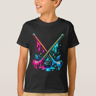 Camiseta Palos de Hockey Helado de Crema Goteo Hockey sobre