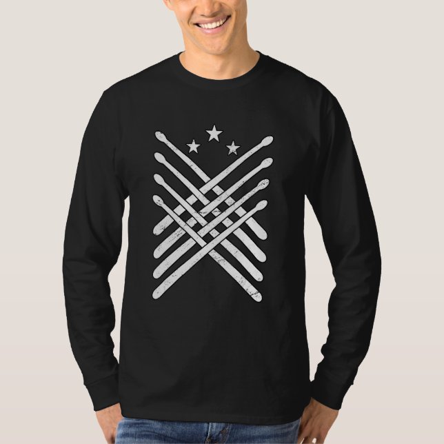 Camiseta Palos de tambor Batería Tambor (Anverso)