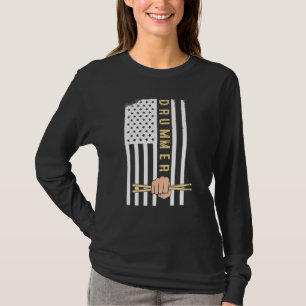 Camiseta Palos de tambor de la bandera de EE. UU. Geniales