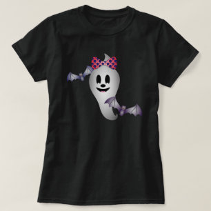 Camiseta Palos Halloween del fantasma y del vuelo del chica