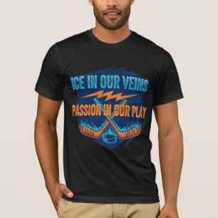 Camiseta Palos y Disco de Hockey sobre Hielo: Frase Motivac