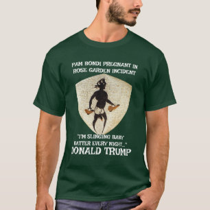 CAMISETA PAM BONDI EMBARAZADA POR JARDÍN DE ROSAS DE TRUMP 