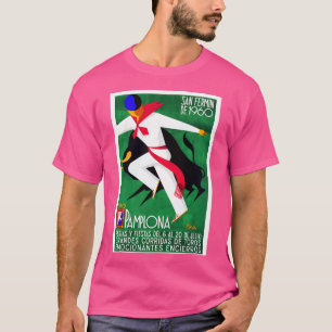 Camiseta Pamplona España, 1960, Carrera Del Poster Bulls