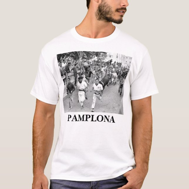 Camiseta Pamplona España Corriendo de los Bulls (Anverso)