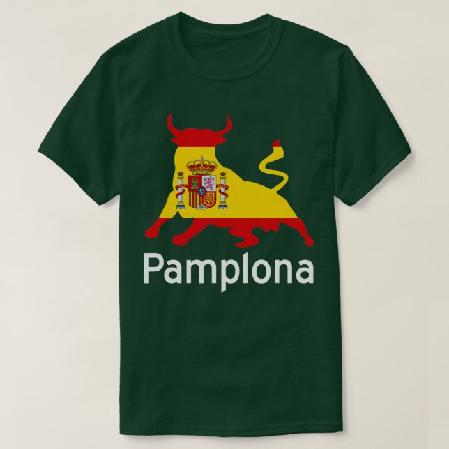 Camiseta Pamplona España Corriendo de los Bulls (Diseño del anverso)