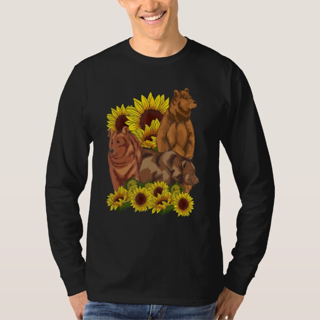Camiseta Pan Bear Animal Hippie Sunflower Forest Animal (Anverso)