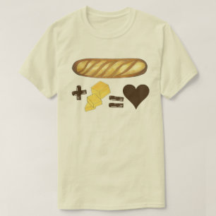 Camiseta Pan clásico de emparejamiento de comida + Mantequi