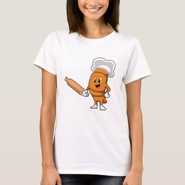 Camiseta Pan como cocinar con pasador de rodillo (Anverso)