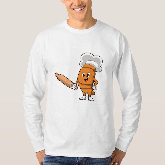 Camiseta Pan como cocinar con pasador de rodillo (Anverso)