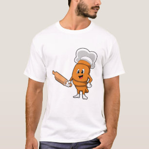 Camiseta Pan como cocinar con pasador de rodillo