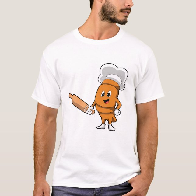 Camiseta Pan como cocinar con pasador de rodillo (Anverso)