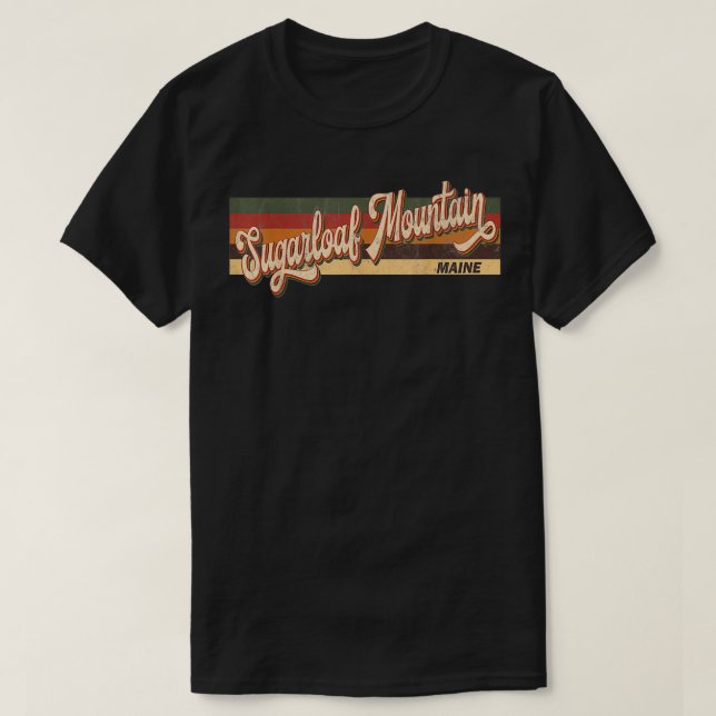 Camiseta Pan de Azúcar Montaña Maine Estado USA Retro Vinta (Diseño del anverso)
