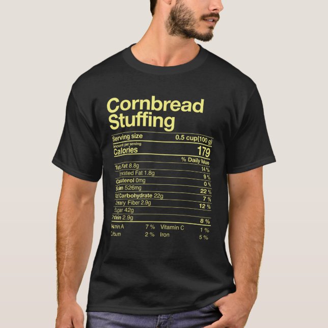 Camiseta Pan De Cornano Abarcando Hechos Nutritivos Vestir  (Anverso)