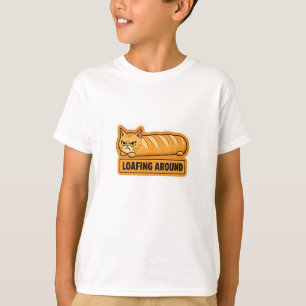 Camiseta Pan de Gato Divertido Relajándose
