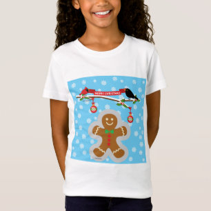 Camiseta Pan de jengibre, copos de nieve y aves