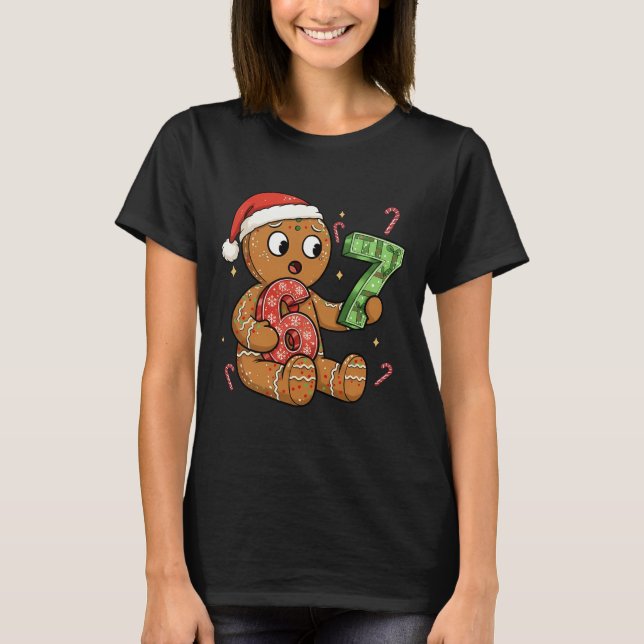 Camiseta Pan de Jengibre Seis Siete 67 Meme 6 7 Navidad Div (Anverso)