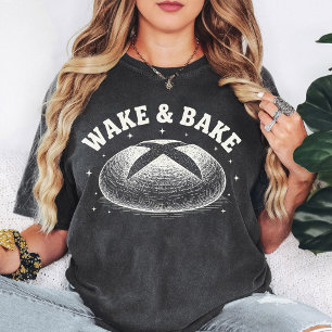 Camiseta Pan de masa madre gráfico Wake & Bake amante
