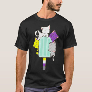 Camiseta Pan De Orgullo No Binario Gato Kawaii LGBTQ No Bin