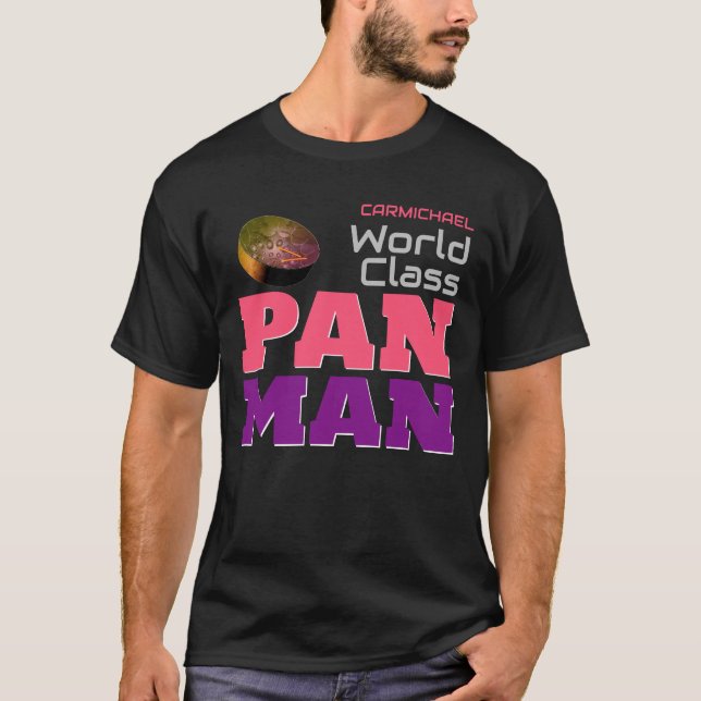 Camiseta Pan Man de clase mundial sobre negro (Anverso)