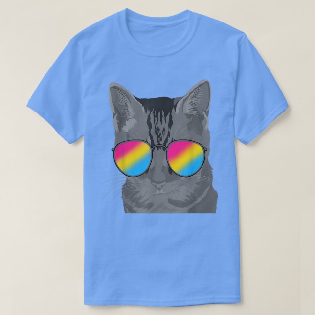 Camiseta Pan Pride Mes Gato Guay Gafas de sol Queer LGBT Pa (Diseño del anverso)