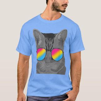 Camiseta Pan Pride Mes Gato Guay Gafas de sol Queer LGBT Pa