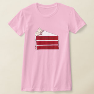 Camiseta Panadería de pastelitos de capa de terciopelo rojo