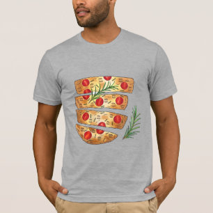 Camiseta Panadería italiana Focaccia Tomates de pan de acei