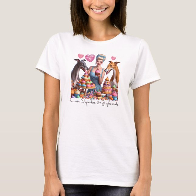 Camiseta Panadería retro con grandes Greyhounds y Chica Pin (Anverso)