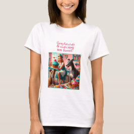 Camiseta Panadería retro vintage de Greyhounds y Cupcakes