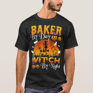 Camiseta panadero By Day Witch By Night bakers Halloween Gh