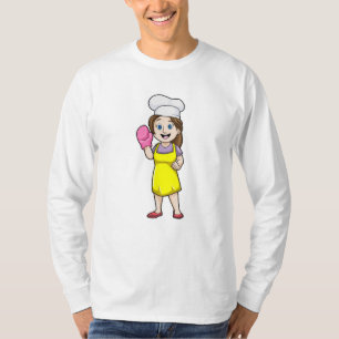 Camiseta Panadero con delantal de cocina y guantes para hor