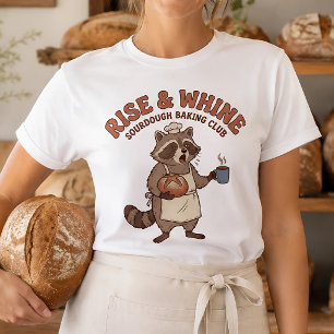 Camiseta Panadero de masa madre mapache Levántate y queja d