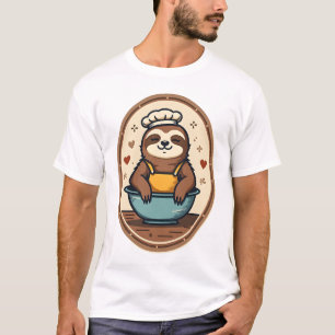 Camiseta Panadero de perezoso vintage Arte de repostería re