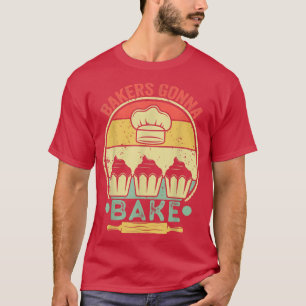 Camiseta panaderos que cocinarán cosecha vintage divertido 