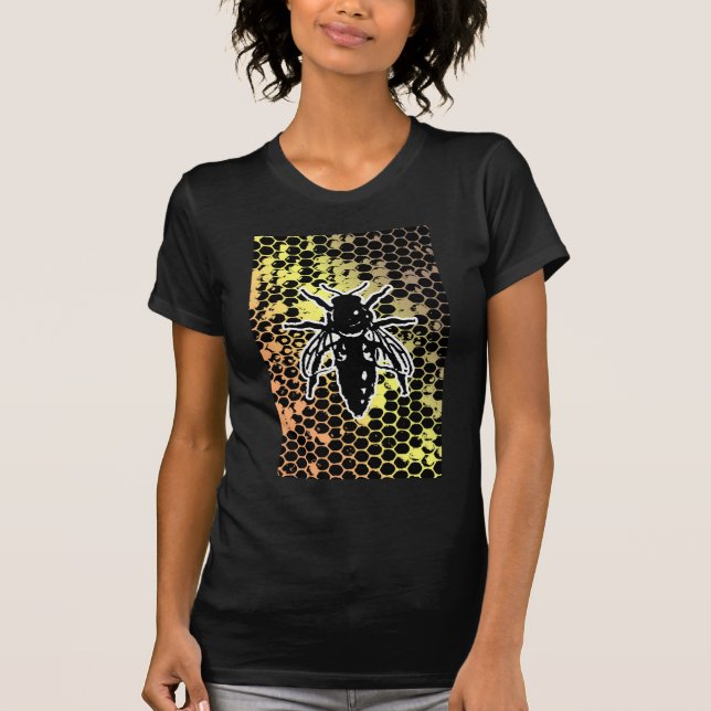 Camiseta Panal de la abeja geométrico (Anverso)
