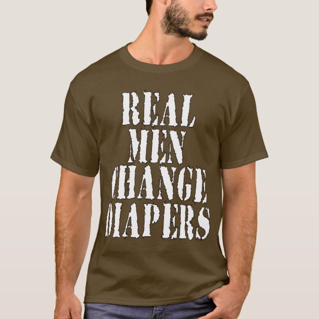 Camiseta Pañales reales del cambio de los hombres (Anverso)