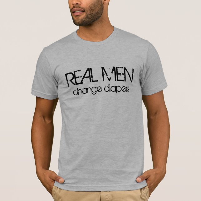 Camiseta Pañales reales del cambio de los hombres (Anverso)