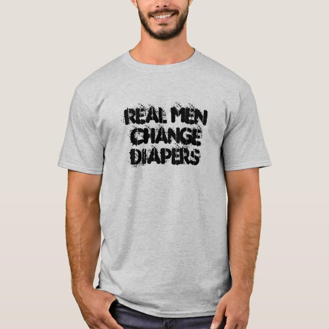Camiseta Pañales reales del cambio de los hombres (Anverso)