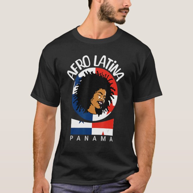 Camiseta Panamá Afro Latina - Bandera Panameña, Negro Y Af (Anverso)
