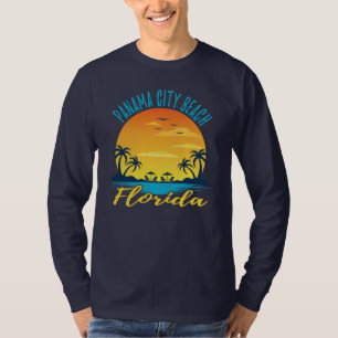 Camiseta Panamá City Beach Florida Sunset Retro Vacaciones