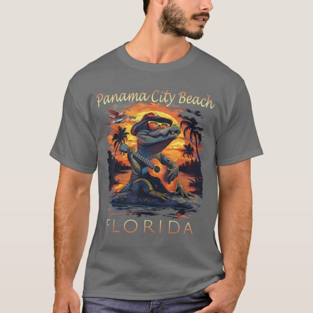 Camiseta Panama City Beach Florida Vacation Cute Alligator (Anverso)