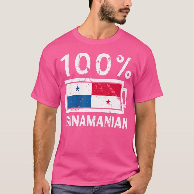 Camiseta Panama Flag 	  100 Panamanian Battery Power Tee (Anverso)