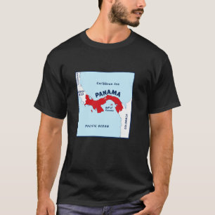 Camiseta Panamá Mapa político con colores de bandera. Vecin