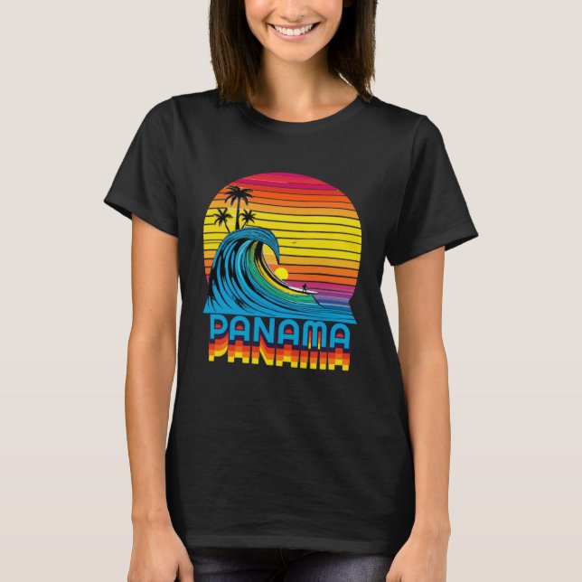 Camiseta Panama Retro Throwback Surf & Beach Souvenir (Anverso)