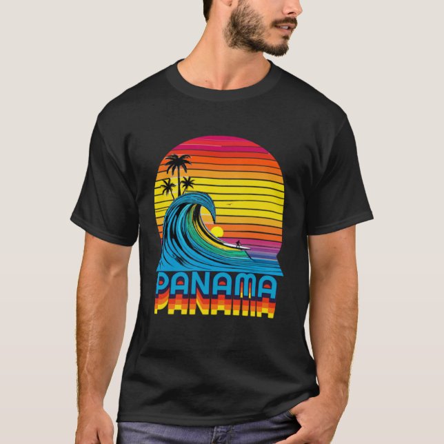 Camiseta Panama Retro Throwback Surf & Beach Souvenir (Anverso)