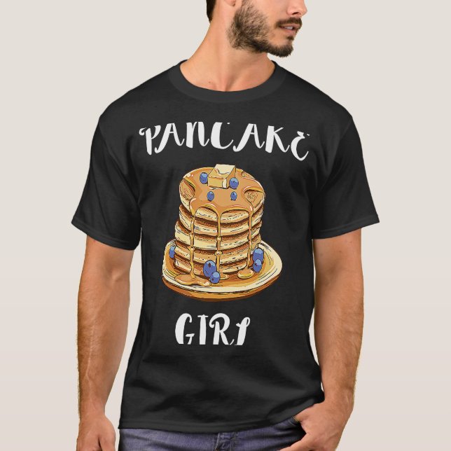 Camiseta Pancake Girl Eating Sweet Food Breakfast Fluffy Br (Anverso)