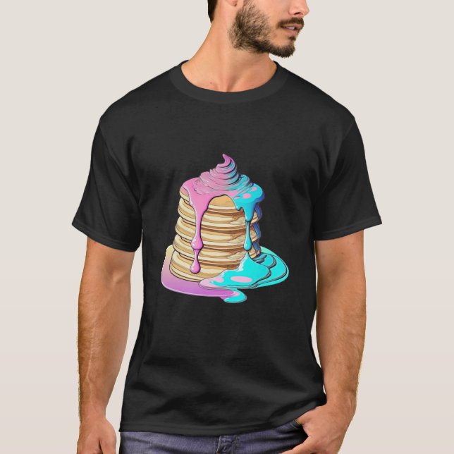 Camiseta Pancakes Vaporwave Retrowave Aesthetic (Anverso)